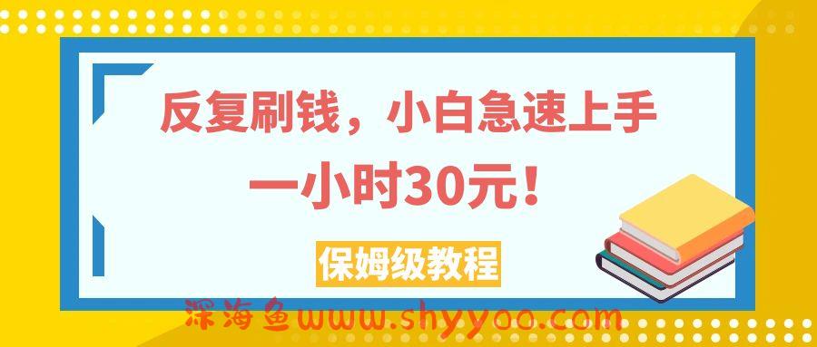（7751期）反复刷钱，小白急速上手，一个小时30元，实操教程。_深海鱼课堂-深海鱼