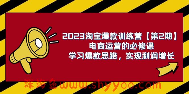 2023淘宝爆款训练营【第2期】电商运营的必修课，学习爆款思路 实现利润增长_深海鱼课堂-深海鱼