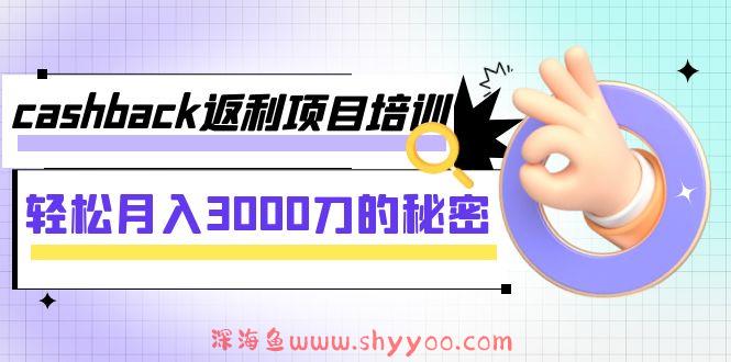 cashback返利项目培训：轻松月入3000刀的秘密（8节课）_深海鱼课堂-深海鱼
