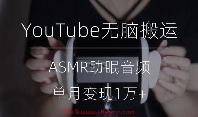 冷门玩法，YouTube无脑搬运ASMR视频，单月变现1万+【揭秘】_深海鱼课堂-深海鱼