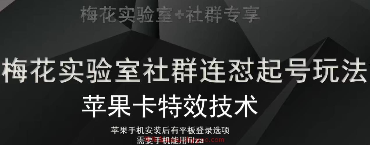 梅花实验室社群视频号连怼起号玩法，最新苹果卡特效技术_深海鱼课堂-深海鱼