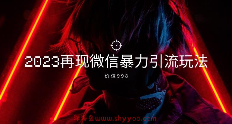 价值998元2023最新微信暴力引流玩法，日引流50-100+_深海鱼课堂-深海鱼