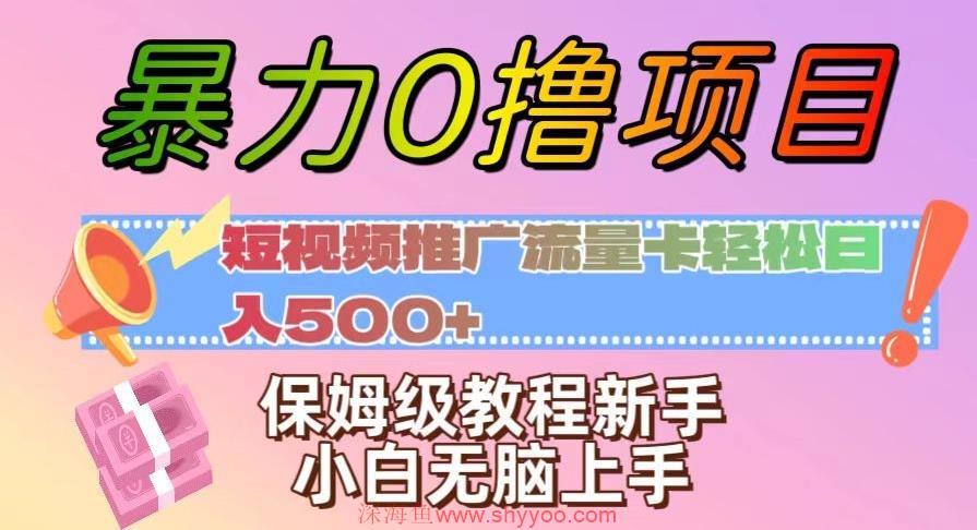 暴力0撸项目：短视频推广流量卡轻松日入500+，保姆级教程新手小白无脑上手【揭秘】_深海鱼课堂-深海鱼