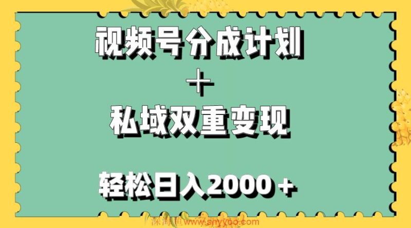 （7842期）视频号分成计划＋私域双重变现，轻松日入1000＋，无任何门槛，小白轻松上手_深海鱼课堂-深海鱼