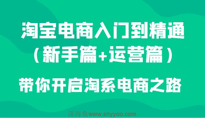 淘宝电商入门到精通（新手篇+运营篇）带你开启淘系电商之路_深海鱼课堂-深海鱼