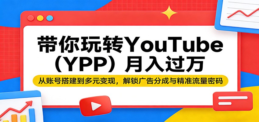 带你玩转YouTube（YPP）月入过万：从账号搭建到多元变现，解锁广告分成与精准流量密码带你玩转YouTube（YPP）月入过万：从账号搭建到多元变现，解锁广告分成与精准流量密码-深海鱼