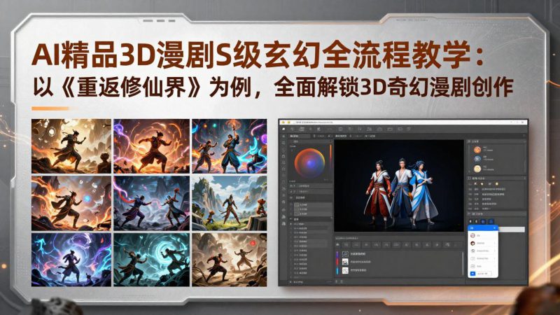 （17882期）AI精品3D漫剧S级玄幻全流程教学：以《重返修仙界》为例，全面解锁3D奇幻漫剧创作-深海鱼