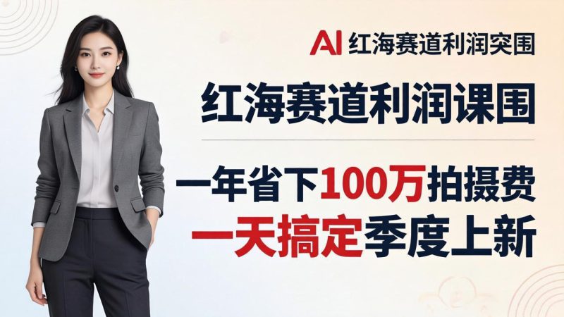 （17884期）服装老板AI模特图课：一年省下100万拍摄费，一天搞定季度上新，红海赛道利润突围-深海鱼