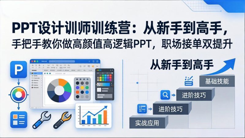 （17886期）PPT设计训师训练营：从新手到高手，手把手教你做高颜值高逻辑PPT，职场接单双提升-深海鱼