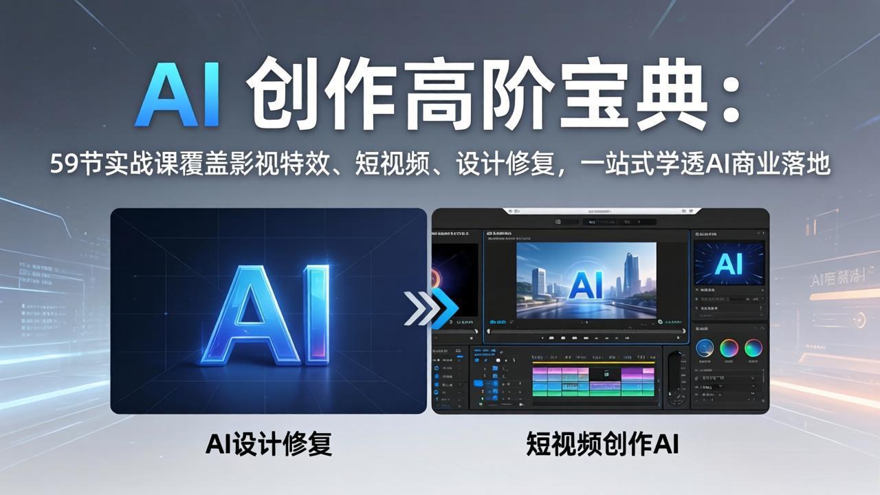 （17887期）AI 创作高阶宝典：59节实战课覆盖影视特效、短视频、设计修复，一站式学透AI商业落地（17887期）AI 创作高阶宝典：59节实战课覆盖影视特效、短视频、设计修复，一站式学透AI商业落地-深海鱼