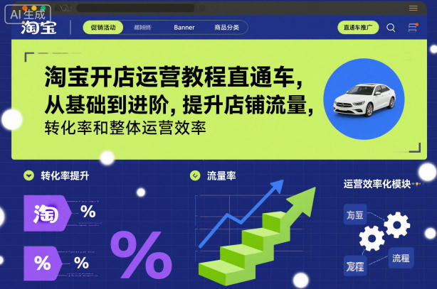 淘宝开店运营教程直通车，从基础到进阶，提升店铺流量，转化率和整体运营效率（更新26年4月14日）-深海鱼