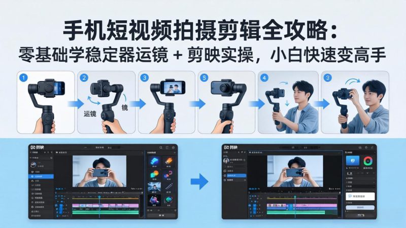 （18003期）手机短视频拍摄剪辑全攻略：零基础学稳定器运镜 + 剪映实操，小白快速变高手-深海鱼
