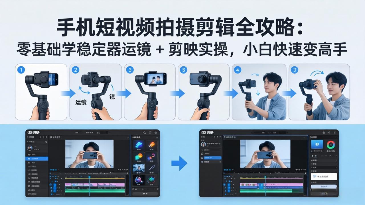 （18003期）手机短视频拍摄剪辑全攻略：零基础学稳定器运镜 + 剪映实操，小白快速变高手（18003期）手机短视频拍摄剪辑全攻略：零基础学稳定器运镜 + 剪映实操，小白快速变高手-深海鱼
