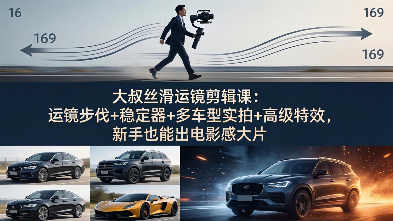 （18004期）大叔丝滑运镜剪辑课：运镜步伐+稳定器+多车型实拍+高级特效，新手也能出电影感大片（18004期）大叔丝滑运镜剪辑课：运镜步伐+稳定器+多车型实拍+高级特效，新手也能出电影感大片-深海鱼