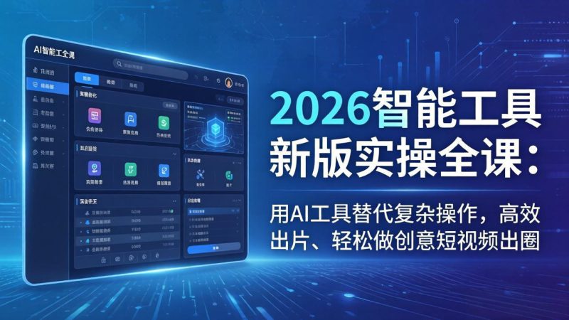（18005期）2026智能工具新版实操全课：用AI工具替代复杂操作，高效出片、轻松做创意短视频出圈-深海鱼