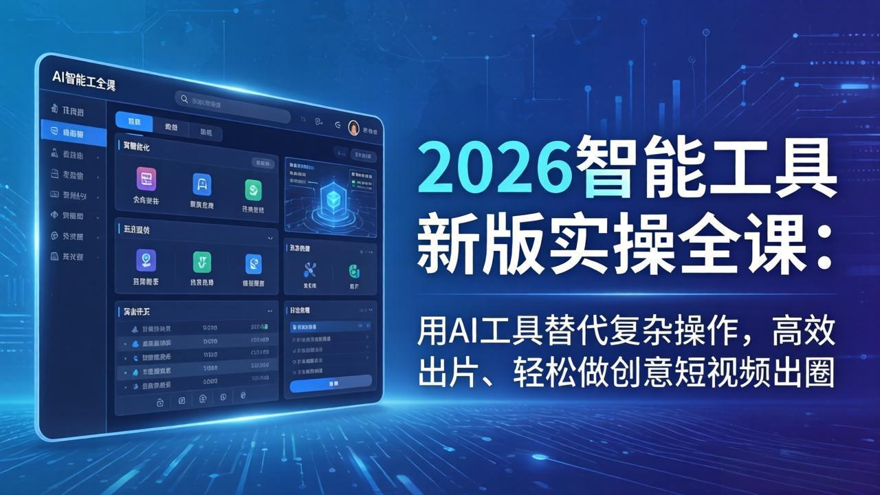 （18005期）2026智能工具新版实操全课：用AI工具替代复杂操作，高效出片、轻松做创意短视频出圈（18005期）2026智能工具新版实操全课：用AI工具替代复杂操作，高效出片、轻松做创意短视频出圈-深海鱼
