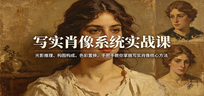 写实肖像系统实战课：光影推理、构图构成、色彩置换，手把手教你掌握写实肖像核心方法-深海鱼