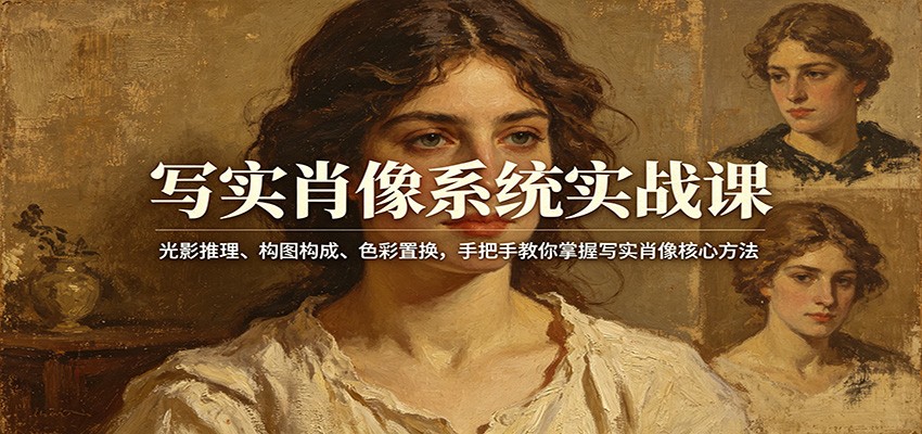 写实肖像系统实战课：光影推理、构图构成、色彩置换，手把手教你掌握写实肖像核心方法写实肖像系统实战课：光影推理、构图构成、色彩置换，手把手教你掌握写实肖像核心方法-深海鱼