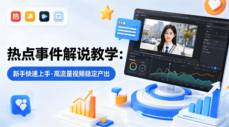 某大V的热点事件解说教学，新手也能快速上手，稳定产出高流量解说视频-深海鱼