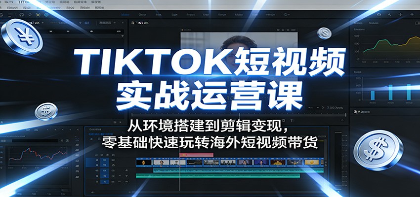 TIKTOK短视频实战运营课：从环境搭建到剪辑变现，零基础快速玩转海外短视频带货TIKTOK短视频实战运营课：从环境搭建到剪辑变现，零基础快速玩转海外短视频带货-深海鱼