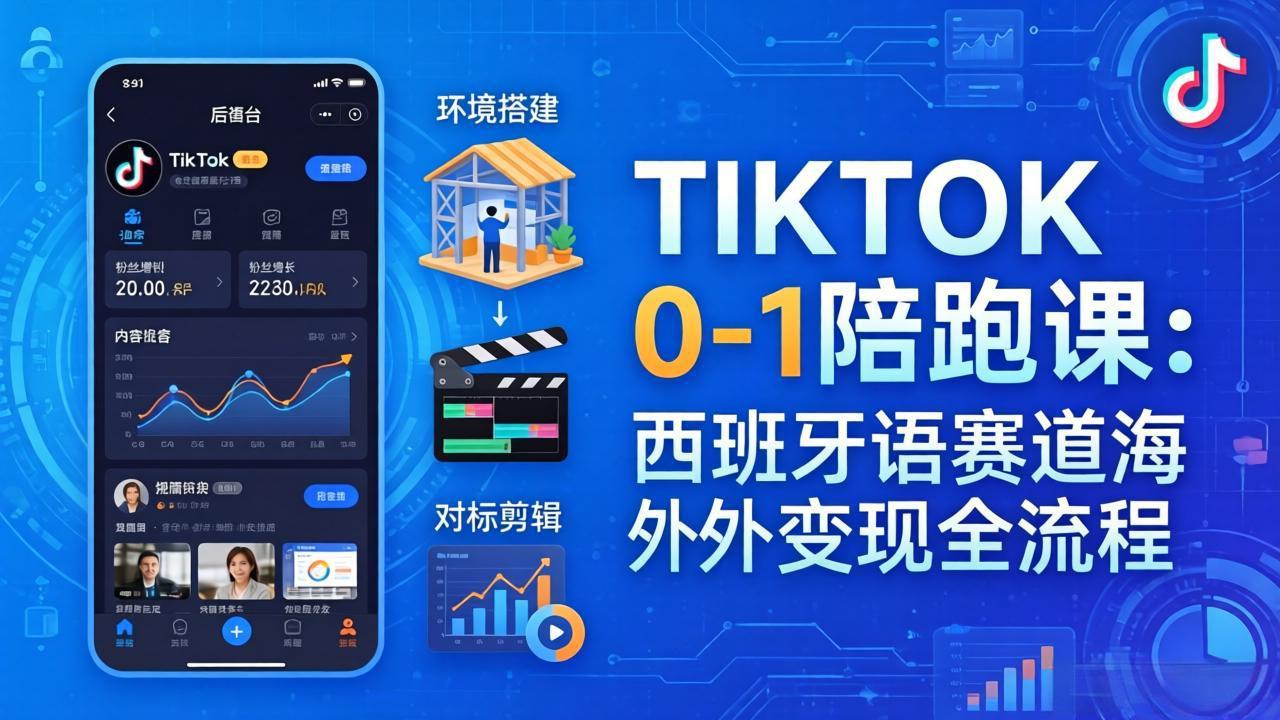 （17908期）TIKTOK 0-1 陪跑课：从环境搭建到刷对标剪辑，西班牙语赛道海外变现全流程（17908期）TIKTOK 0-深海鱼