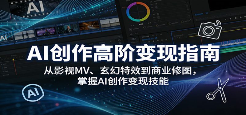 AI创作高阶变现指南：从影视MV、玄幻特效到商业修图，掌握AI创作变现技能-深海鱼