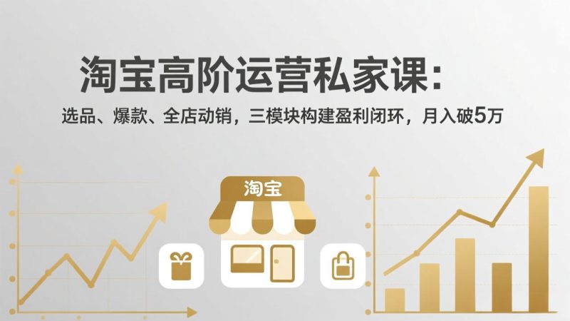 （17904期）淘宝高阶运营私家课（更新26年4月）：选品、爆款、全店动销，三模块构建盈利闭环，月入破5万-深海鱼