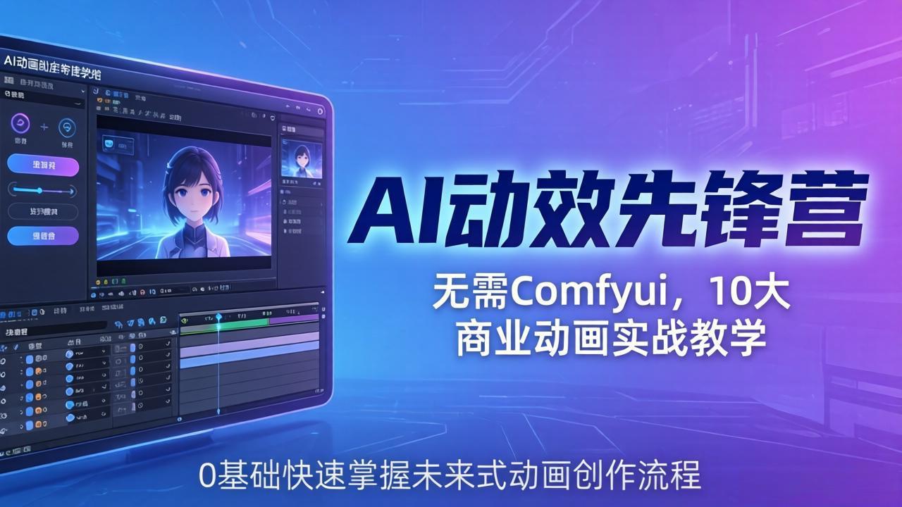 （18077期）AI 动效先锋营：无需Comfyui，10大商业动画实战教学，0基础快速掌握未来式动画创作流程（18077期）AI 动效先锋营：无需Comfyui，10大商业动画实战教学，0基础快速掌握未来式动画创作流程-深海鱼