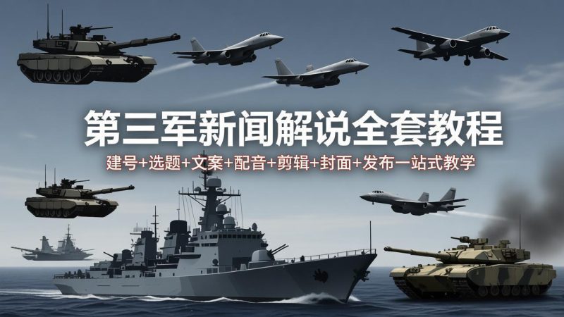 （18081期）第三军迷新闻解说全套教程：建号+选题+文案+配音+剪辑+封面+发布一站式教学-深海鱼