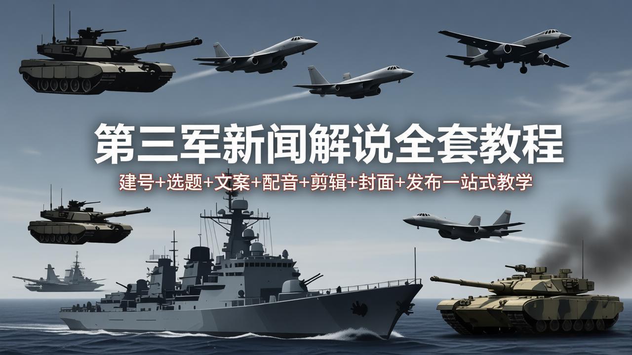 （18081期）第三军迷新闻解说全套教程：建号+选题+文案+配音+剪辑+封面+发布一站式教学（18081期）第三军迷新闻解说全套教程：建号+选题+文案+配音+剪辑+封面+发布一站式教学-深海鱼