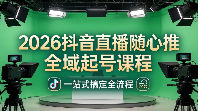 （18094期）2026抖音直播随心推全域起号课程(更新4月18)：一站式搞定直播起号、稳号、放量全流程-深海鱼