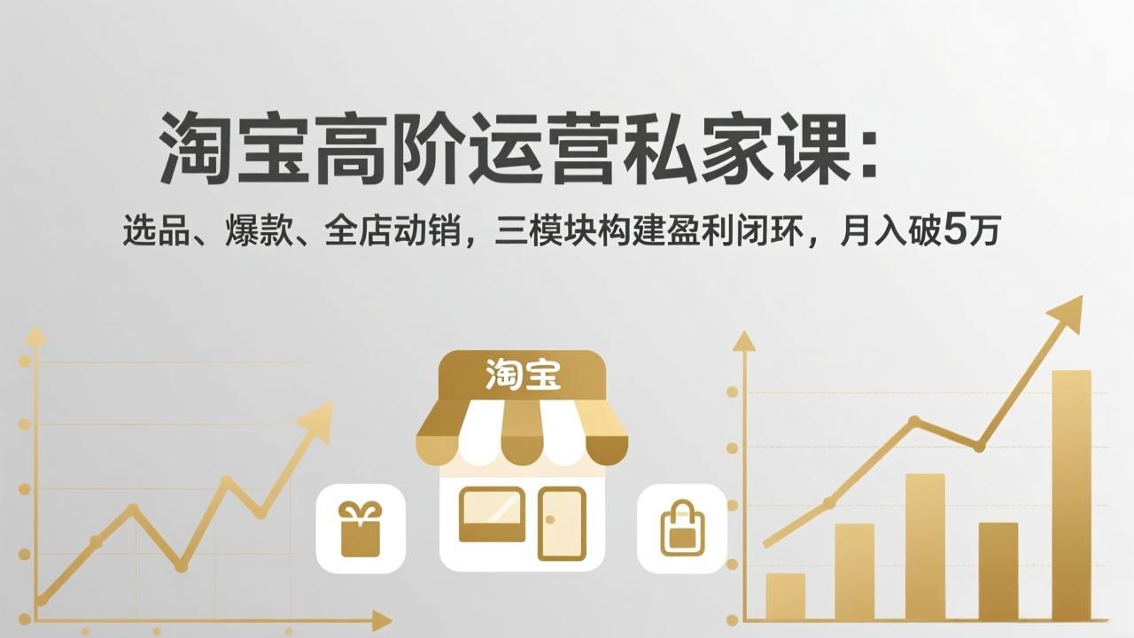 （18095期）淘宝高阶运营私家课（更新26年4月18）：选品、爆款、全店动销，三模块构建盈利闭环，月入破5万（18095期）淘宝高阶运营私家课（更新26年4月18）：选品、爆款、全店动销，三模块构建盈利闭环，月入破5万-深海鱼